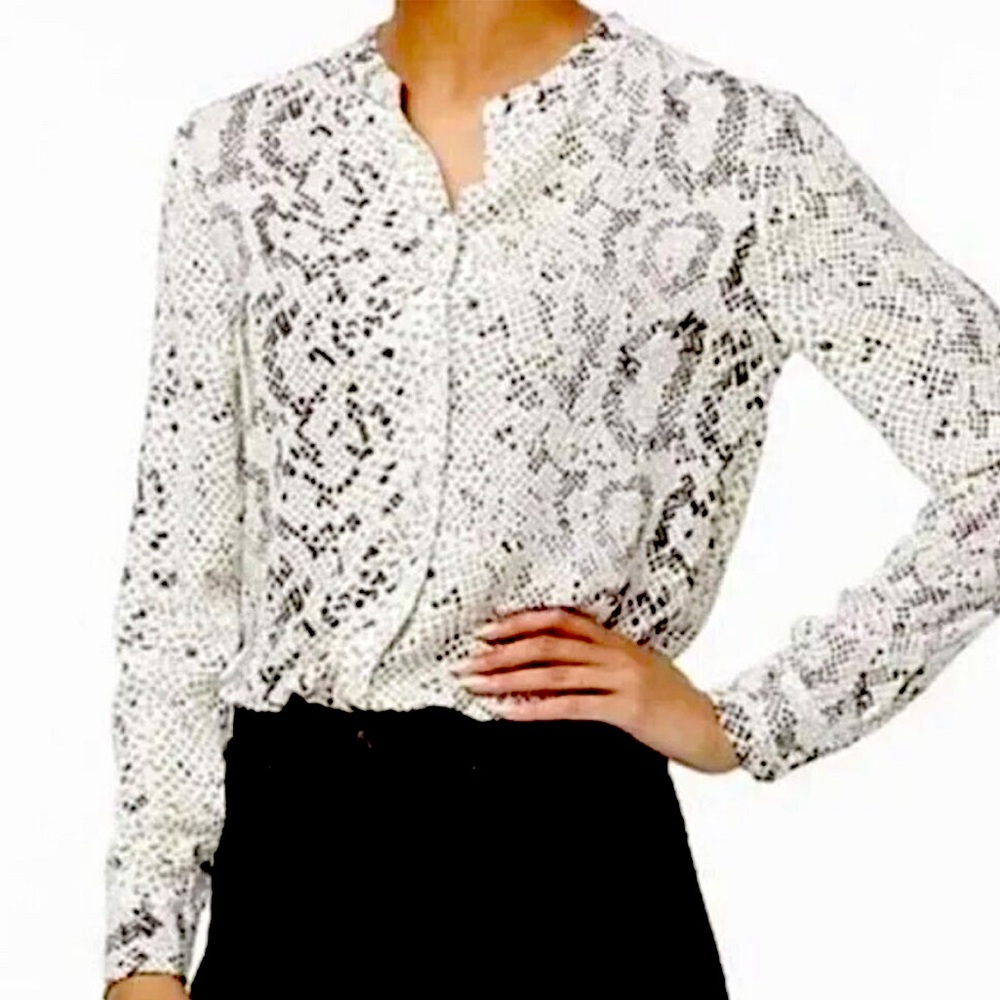 NWOT J.Crew Snakeskin Patterned Button Down Blouse